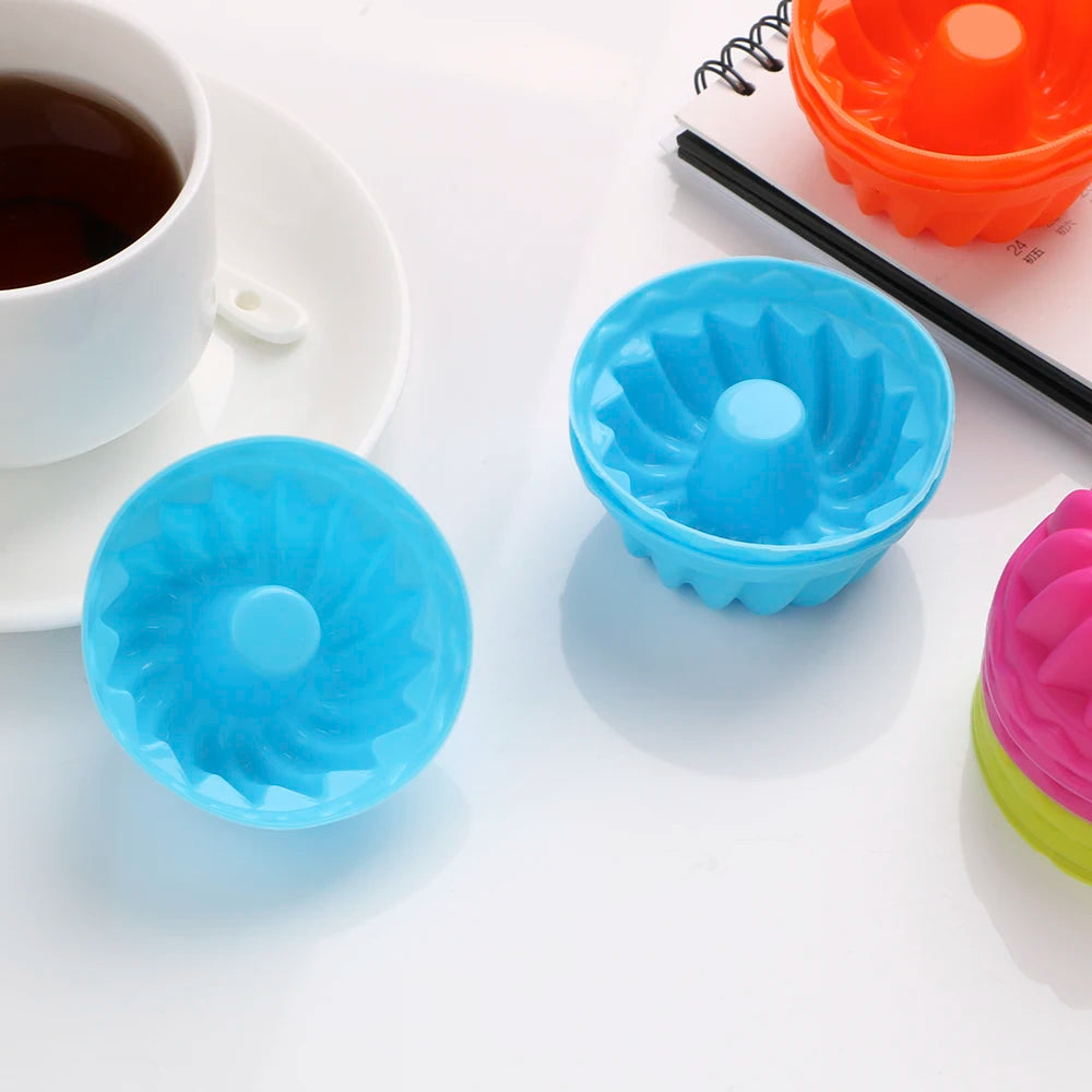 Silikon Backform 12 Stück Antihaft Donut Muffin Gelee Pudding Form