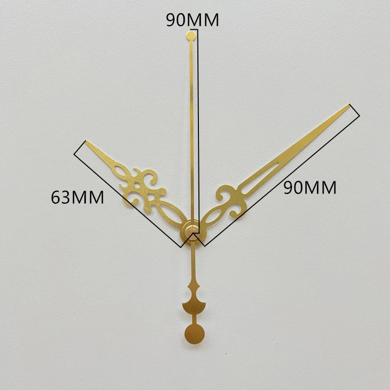 Goldfarbene Wanduhrzeiger für individuelle Heimdekoration