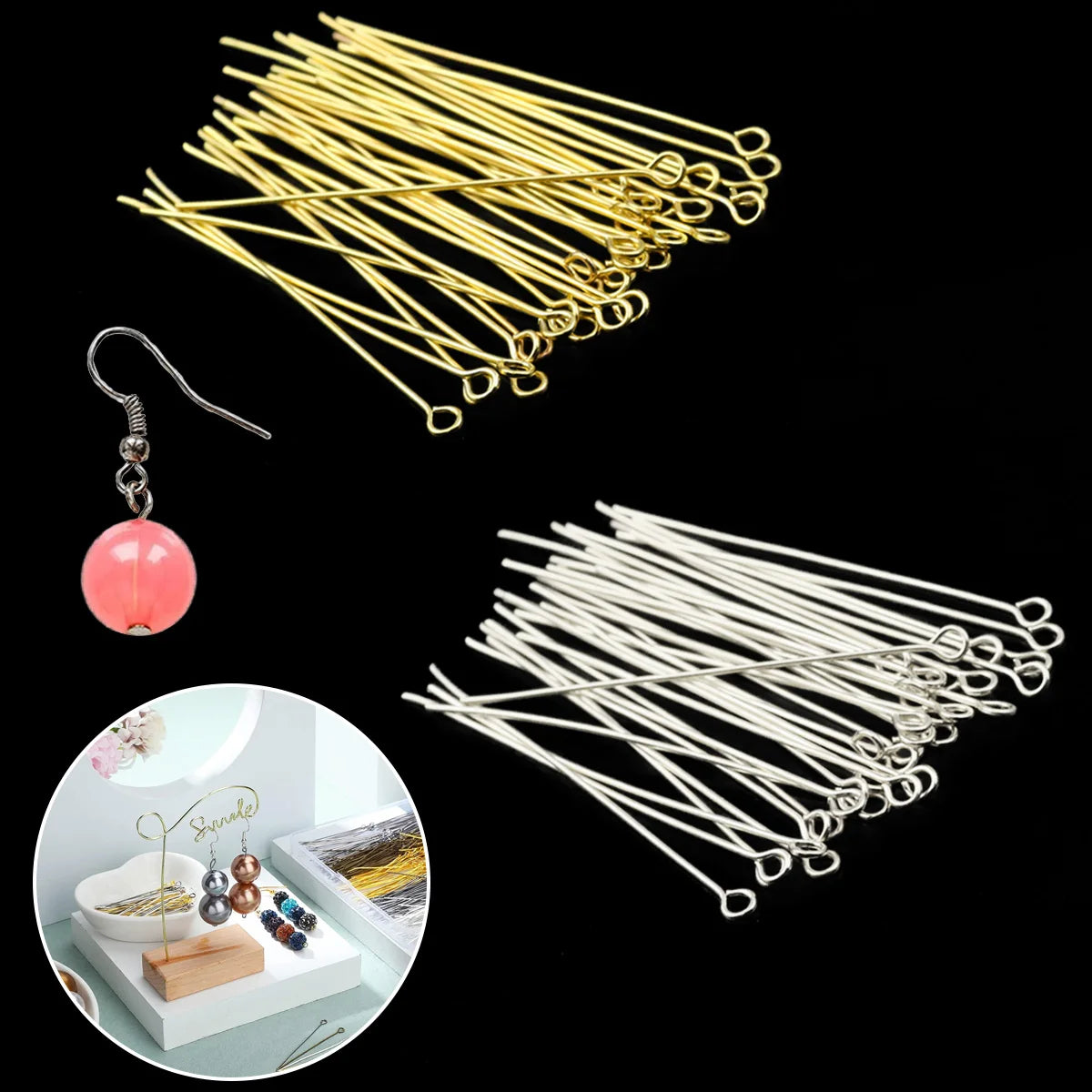 150 Stück flexible Metallverbindungsnadeln in 9 Formen und 5 Größen für Schmuckherstellung-Yabubest - Home & More