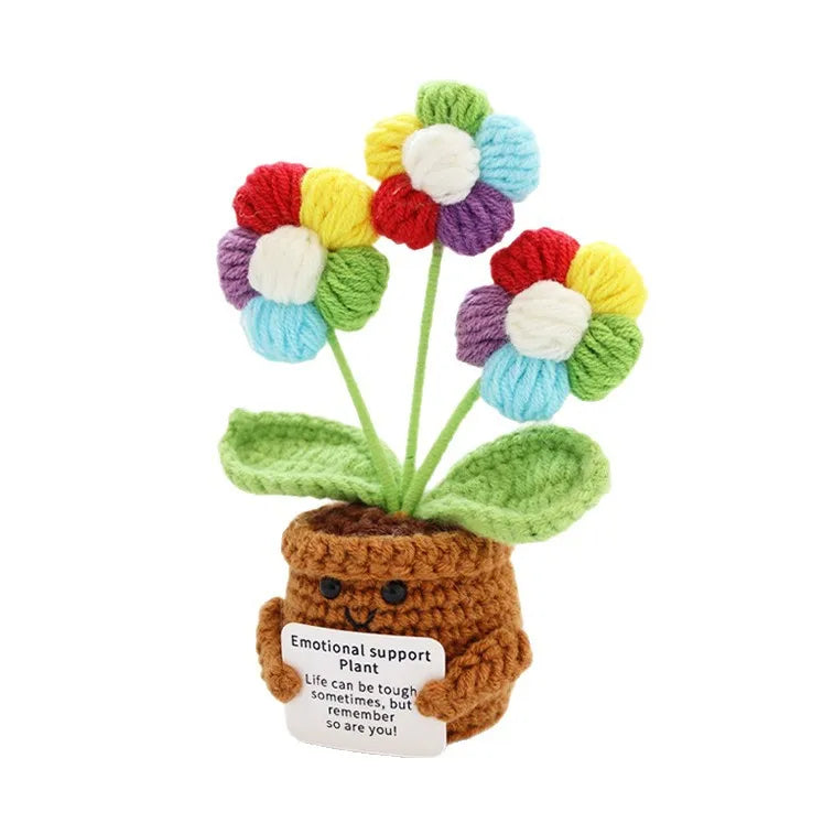 Kawaii Häkelblumentopf für Schreibtisch Auto Dekor Emotionale Unterstützung