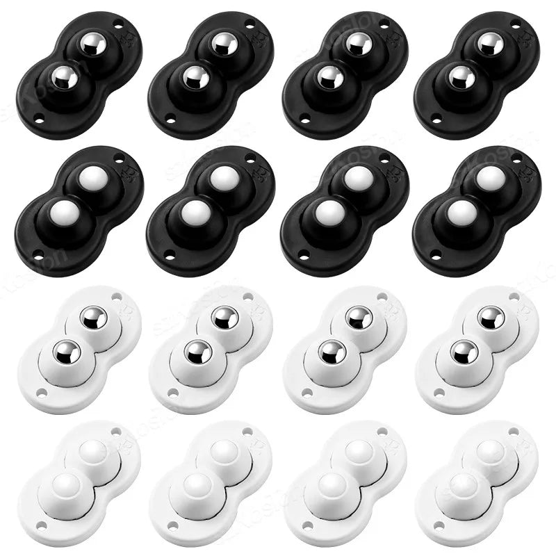 Selbstklebende Mini Lenkrolle aus ABS mit Stahl- oder Nylonkugeln, 360° Drehbar