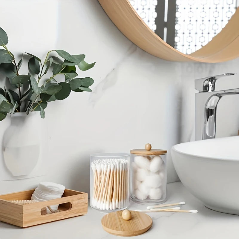 Natürliches 4-teiliges Bambus-Badezimmer-Set mit Seifenspender & Haltern