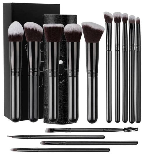 Vielseitiges 14-teiliges Make-Up Pinsel Set – weich, synthetisch - ergonomisch