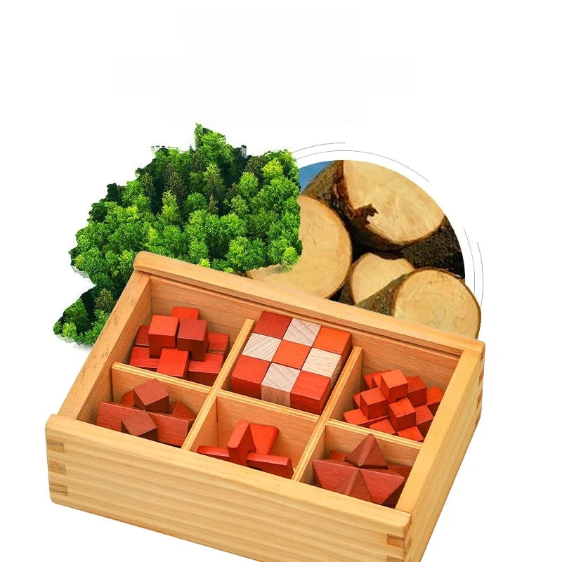 Holz IQ Puzzle Kong Ming Lock Lernspiel für Kinder und Erwachsene
