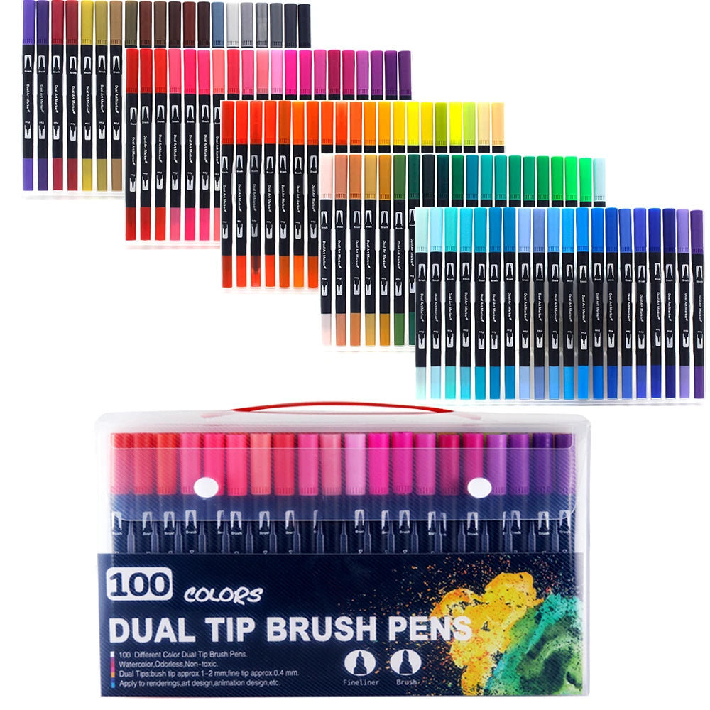 168 Farben Dual Brush Stifte für Aquarell, Manga - Schriftgestaltung