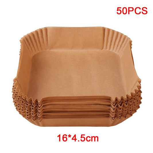 Einweg Backpapier für Airfryer - Lebensmittelgeeignetes Pergamentpapier 25-50 Stück