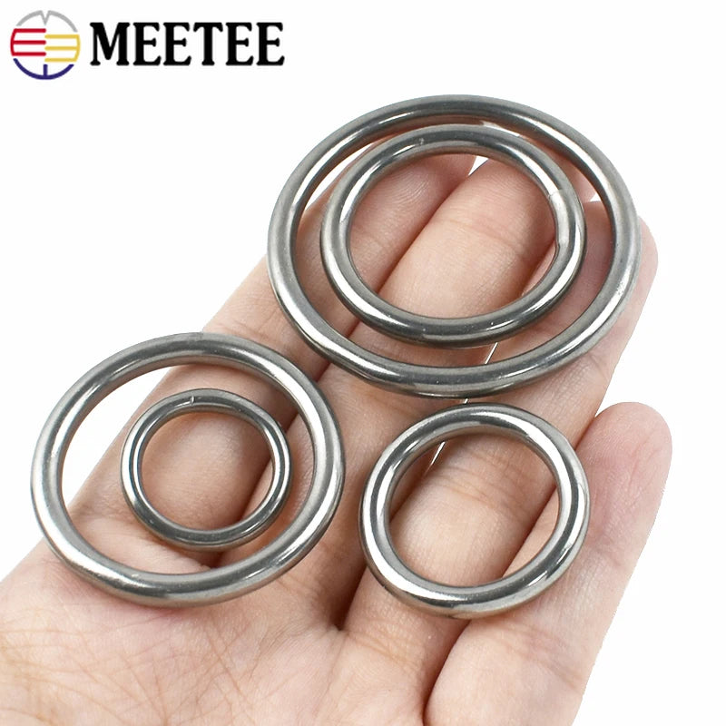 2 oder 5 Edelstahl O-Ring Verbindungsschnallen 15-100 mm für Taschen