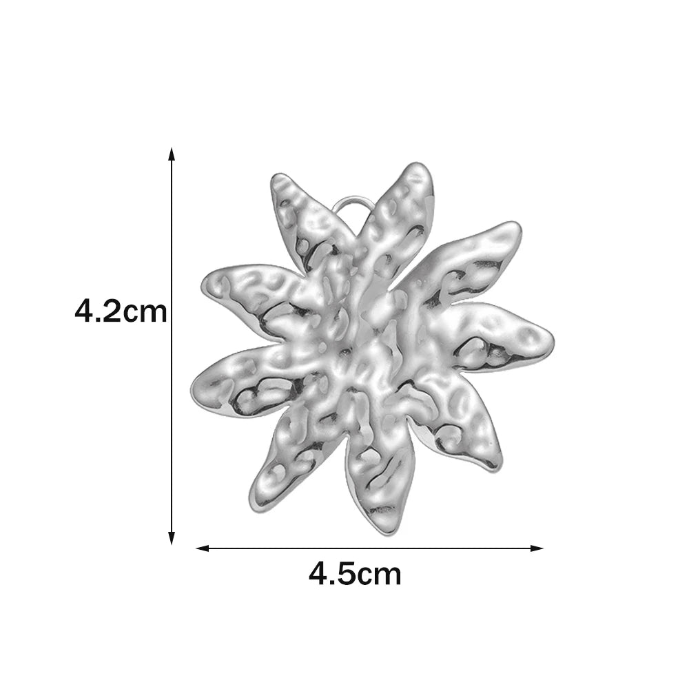 2 Stück goldene Edelstahl Herz Blatt Charms für DIY Schmuckherstellung
