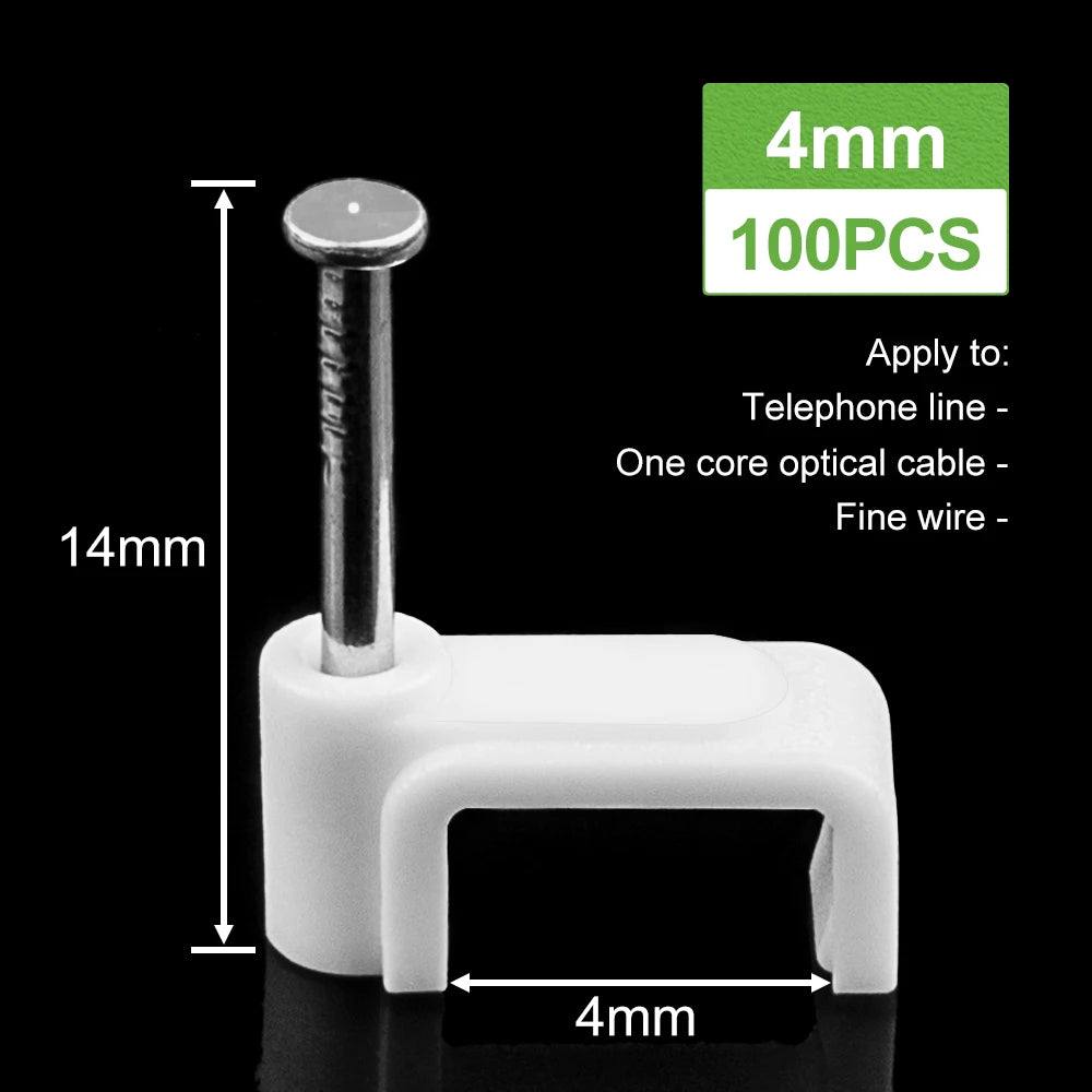 100x Flache Kabelklemmen Set für Drahtmanagement 4-14mm - Kabelhalter