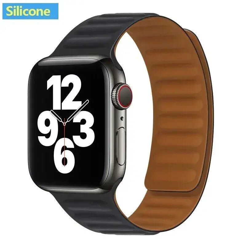 Magnetisches Silikon-Gliederarmband kompatibel für verschiedene Smartwatch-Größen