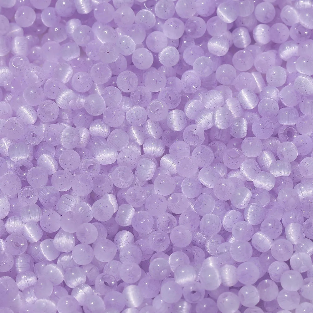 Bunte 4mm Glas Katzenaugen Rocailles Perlen für DIY Schmuck