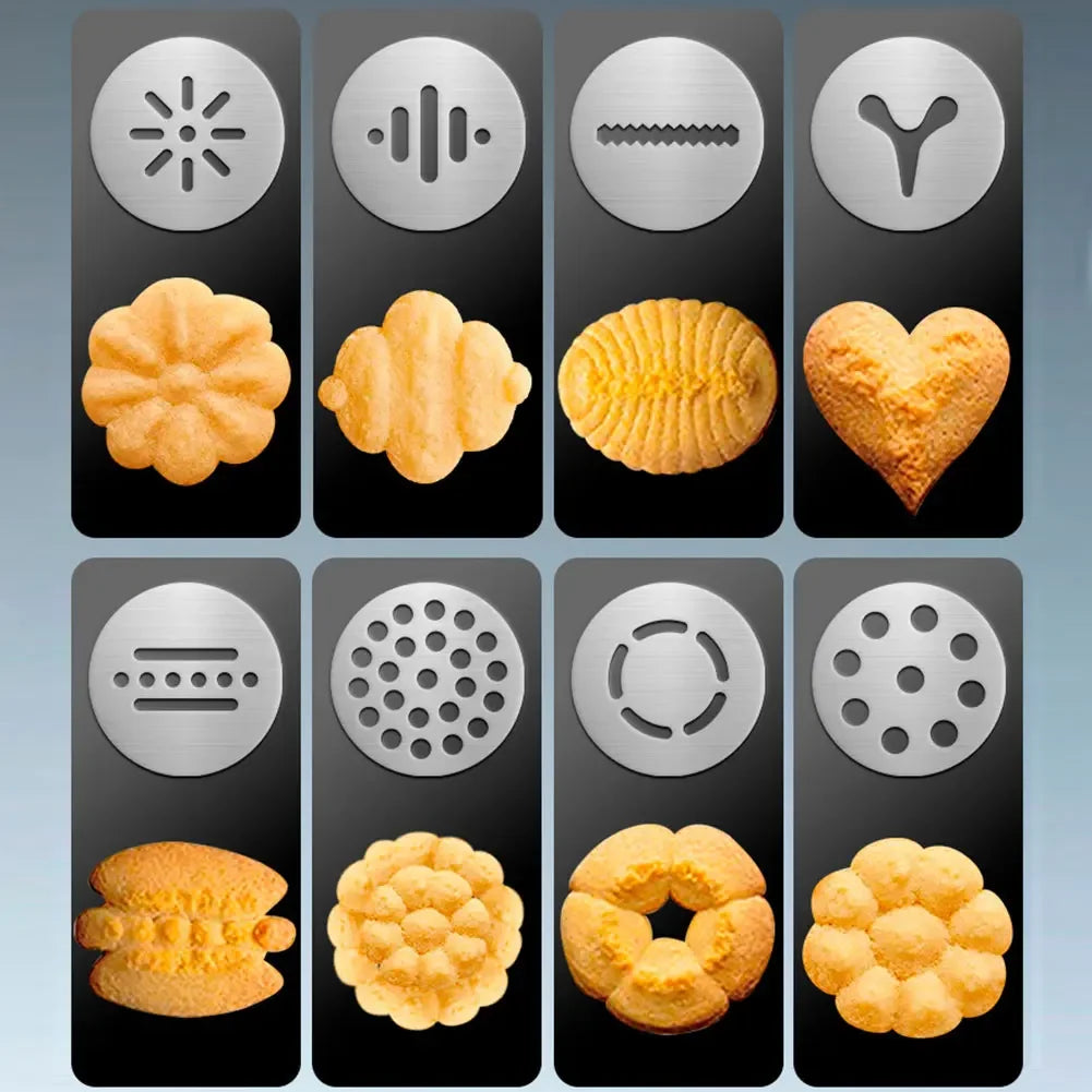 Kekspresse - 13 Keksscheiben - 8 Zuckerdüsen - DIY Keksmaschine zum Backen und Dekorieren