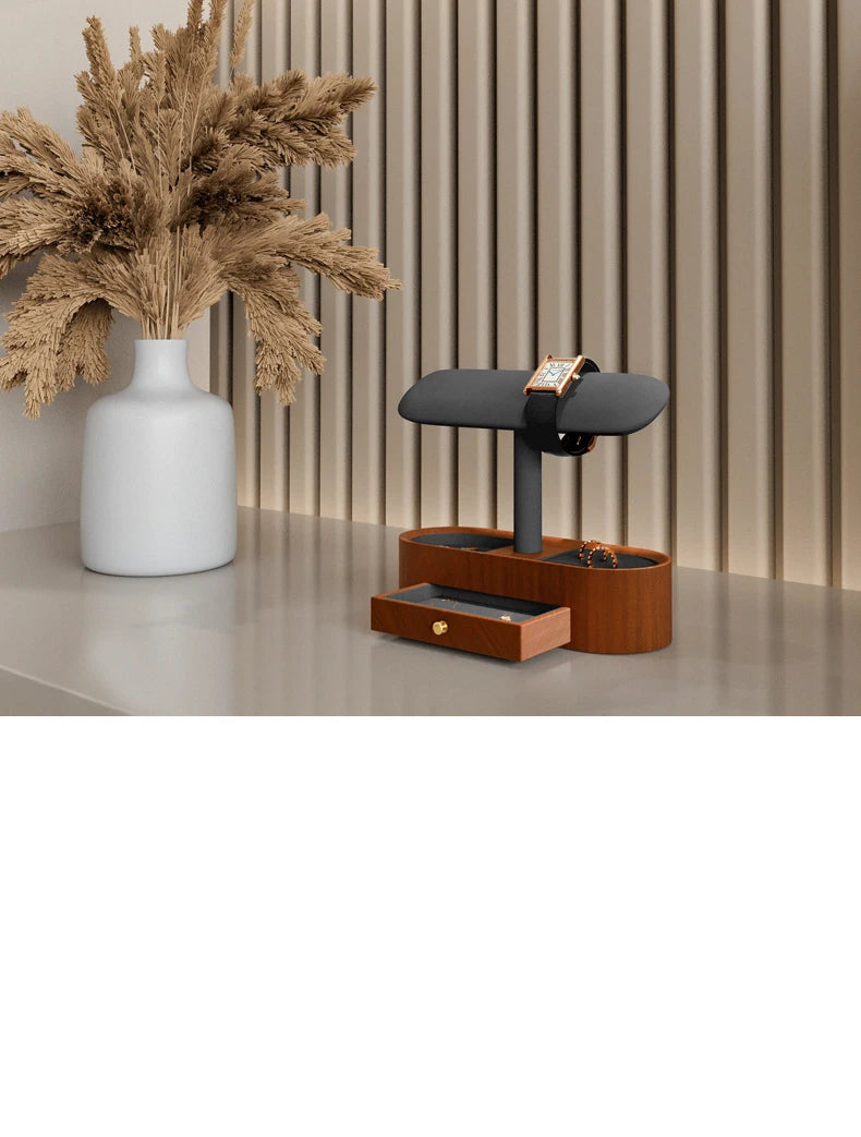 Praktischer Schmuck Organizer aus Holz mit vielseitigen Haltern