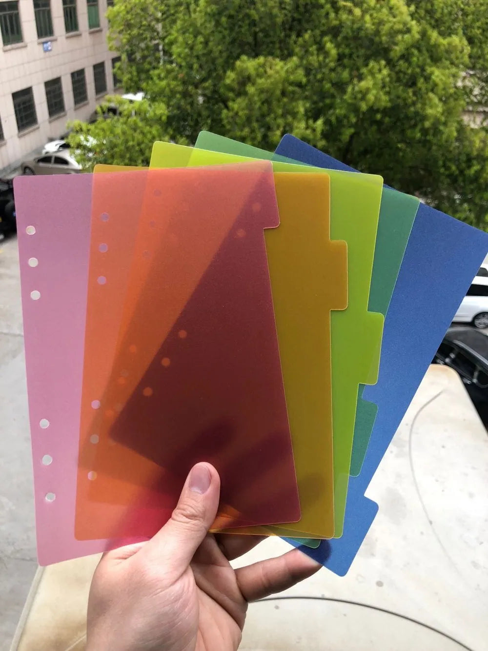 Transparenter Papier Indexteiler mit 6 Löchern für Binder und Planer