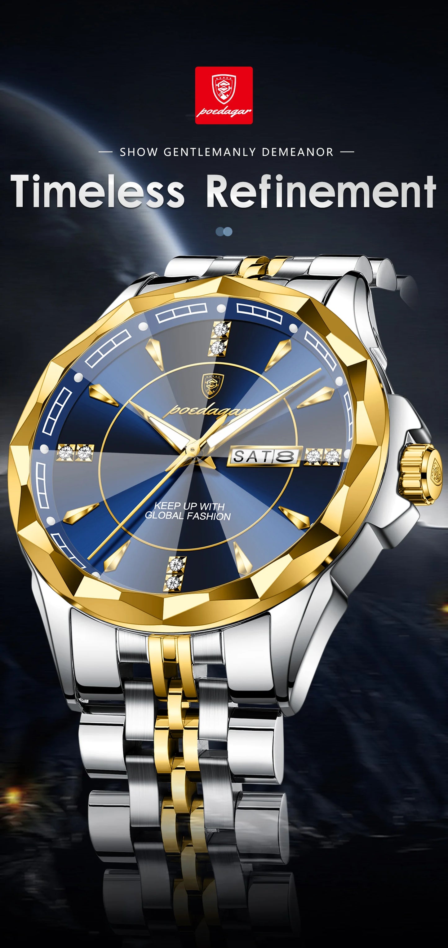 Luxus Herren Quarzuhr Wasserdicht Edelstahl Business Armbanduhr