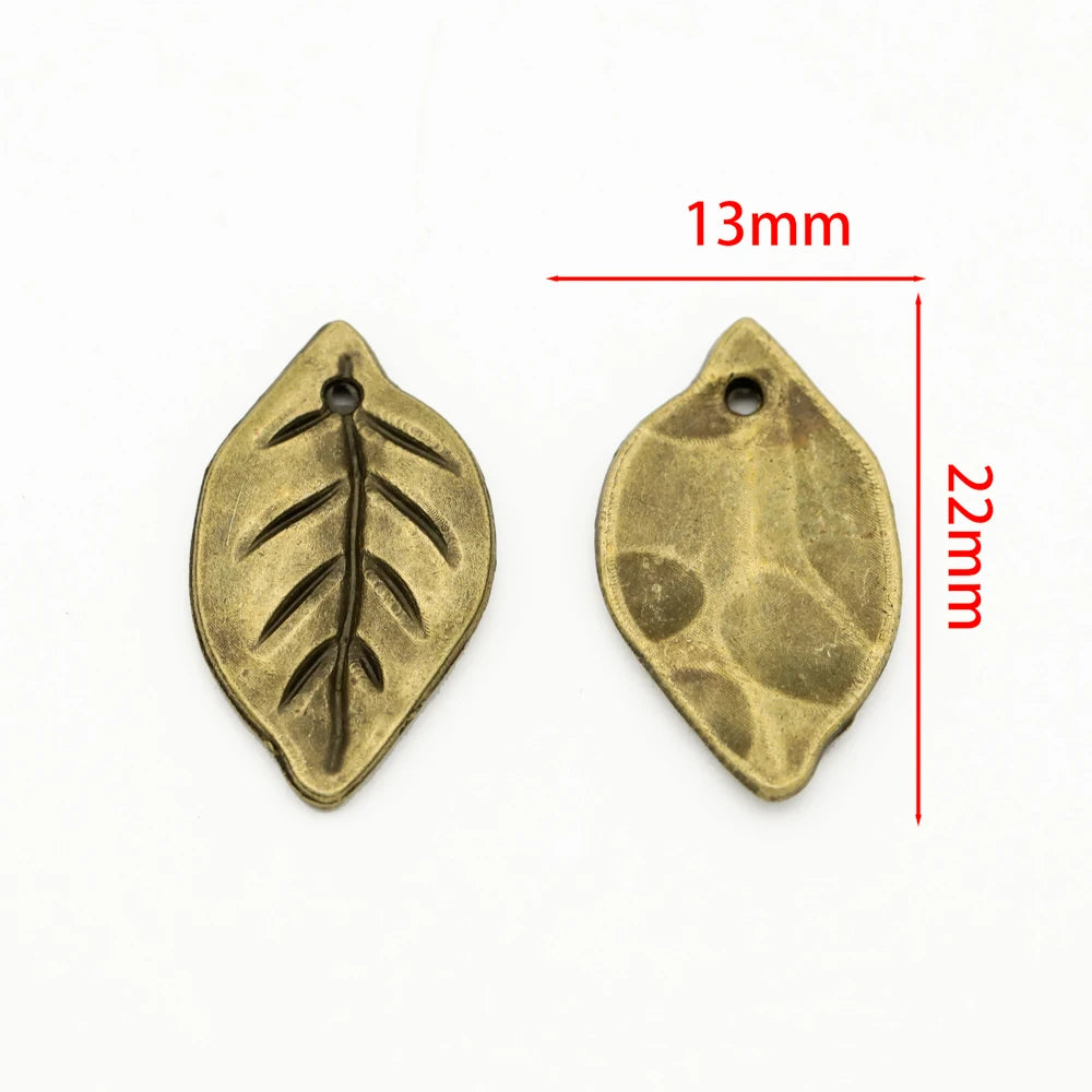10er Set Antik Bronze Silber Blattform Anhänger für DIY Schmuck Basteln