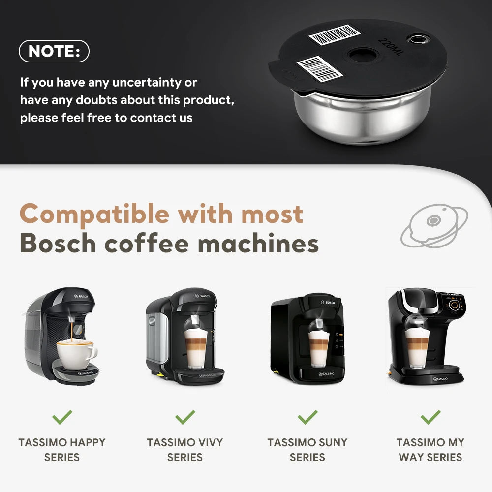 Wiederverwendbare Kaffeekapsel aus Edelstahl für Bosch Tassimo