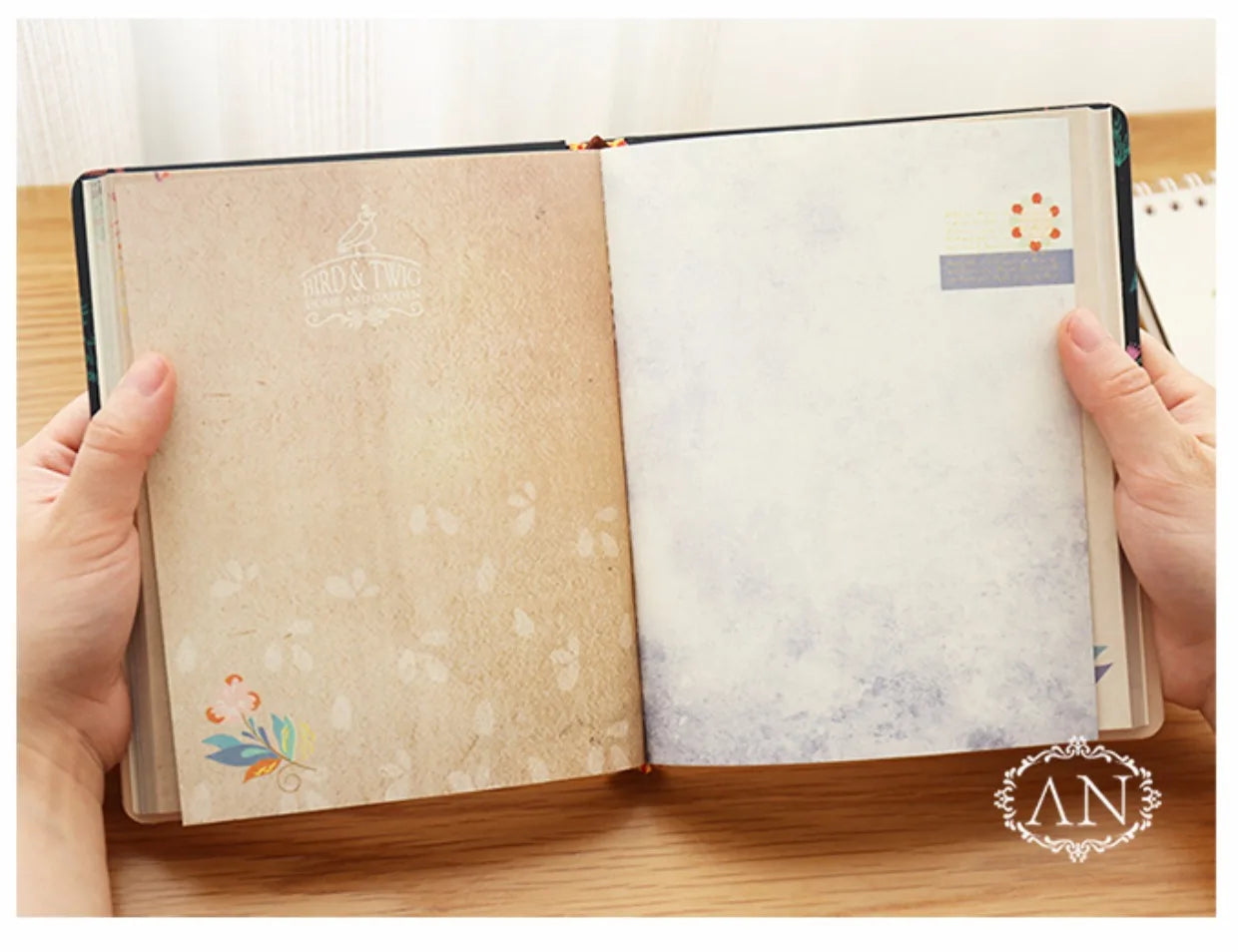 Retro-Notizbuch mit Blumenmotiv – Hardcover Tagebuch-Yabubest - Home & More