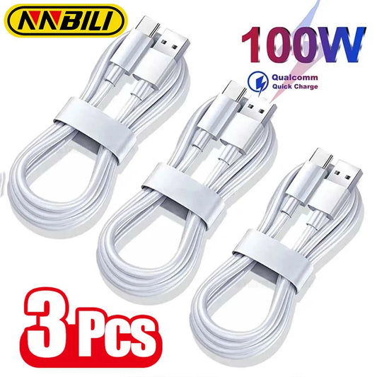 NNBILI 10A 100W Type C Schnelllade-Kabel für Huawei, OPPO, vivo