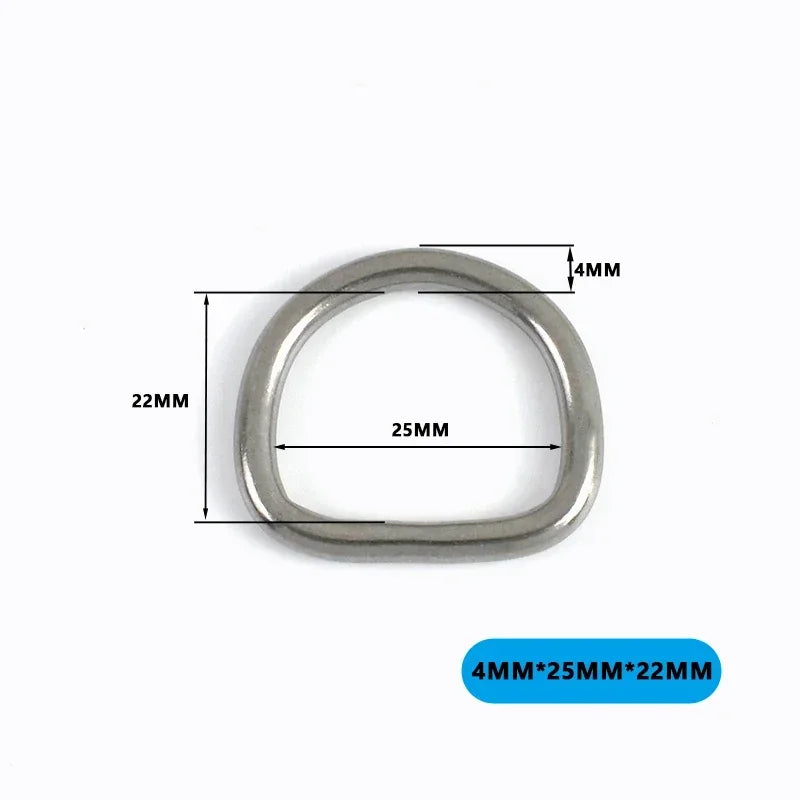 5 Stück Edelstahl D-Ring Gürtelschnallen Karabiner für Taschen und Gürtel