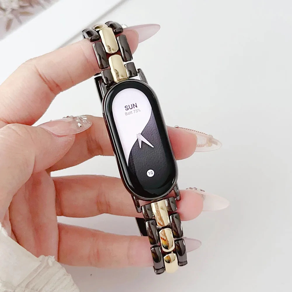 Schlankes Metallband für Fitness Tracker Smartwatch 8/9/10 Damen Herren