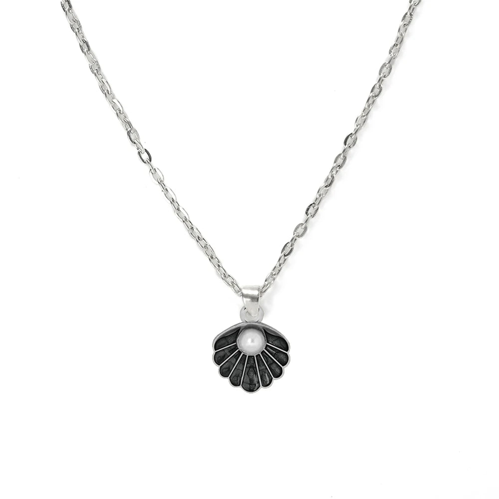 Modische verstellbare Muschel Perlen Anhänger Halskette Unisex