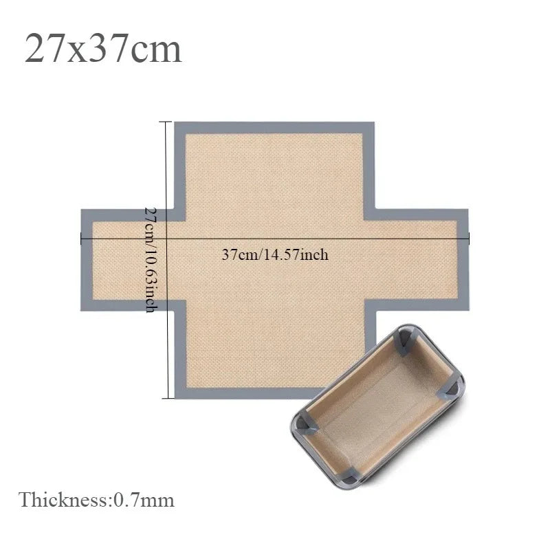 Wiederverwendbare Silikon Backmatte für Brot und Teigtransfer