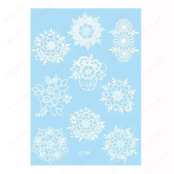 Weiße Henna Temporäre Tattoos für Frauen Hand Mehndi Party Körperkunst