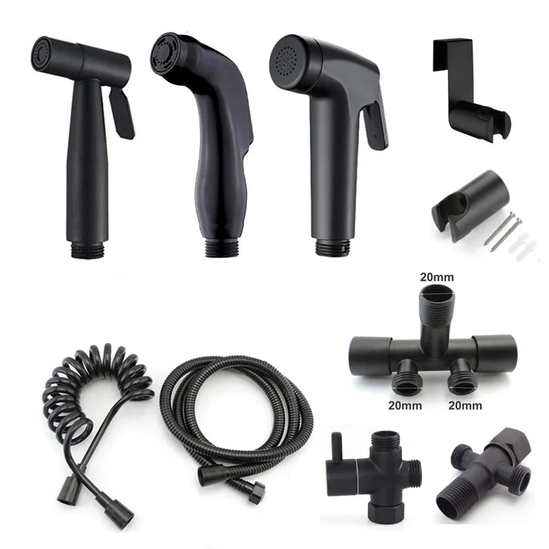 Handbrause Bidet WC Spritzpistole Duschkopf schwarz für Bad WC Einsatz