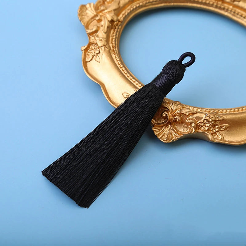 10er Set 8cm Seiden-Quasten zum Basteln für Schmuck - Lesezeichen