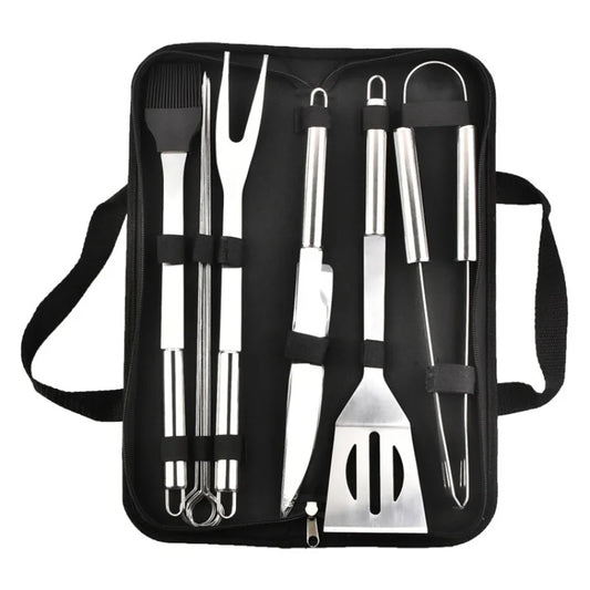 Robustes Edelstahl-Ofenset mit 9-12 Grillwerkzeugen - Tragetasche – Perfekt fürs Outdoor-Grillen