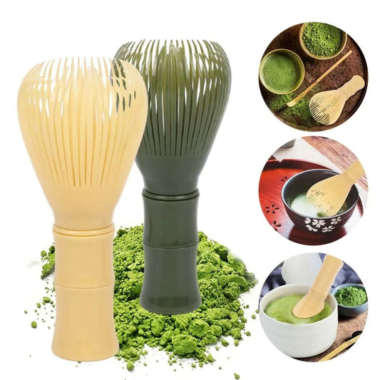 Grüner Matcha Schneebesen mit Halter aus lebensmittelechtem Kunstharz-Yabubest - Home & More