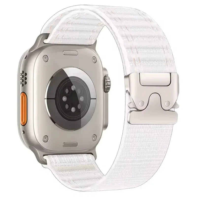 Elastisches Nylon Armband 38-49mm für Smartwatches mit Fallschirmschnalle Sport