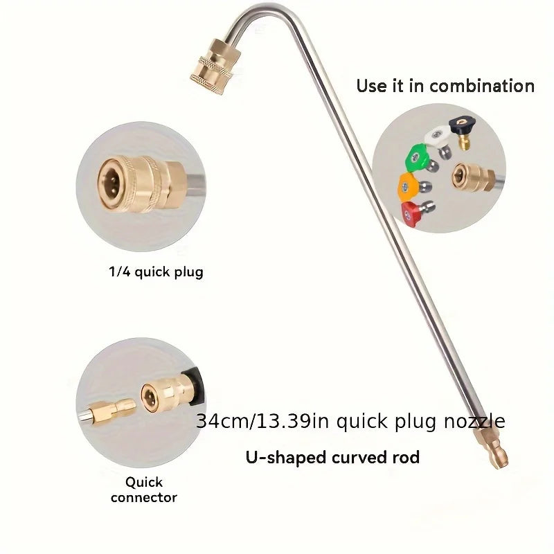 Hochdruck Wasserpistolen Winkelstück Edelstahl U-Biegestange 1 4 Zoll