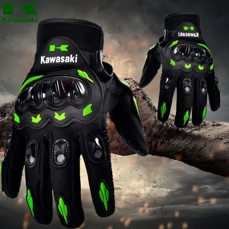 Vollfinger Motorradhandschuhe rutschfest stoßdämpfend Outdoor grün rot orange
