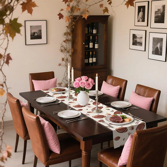 Herbst Ahornblatt Rugby Tischläufer Deko für Küche Party Zuhause