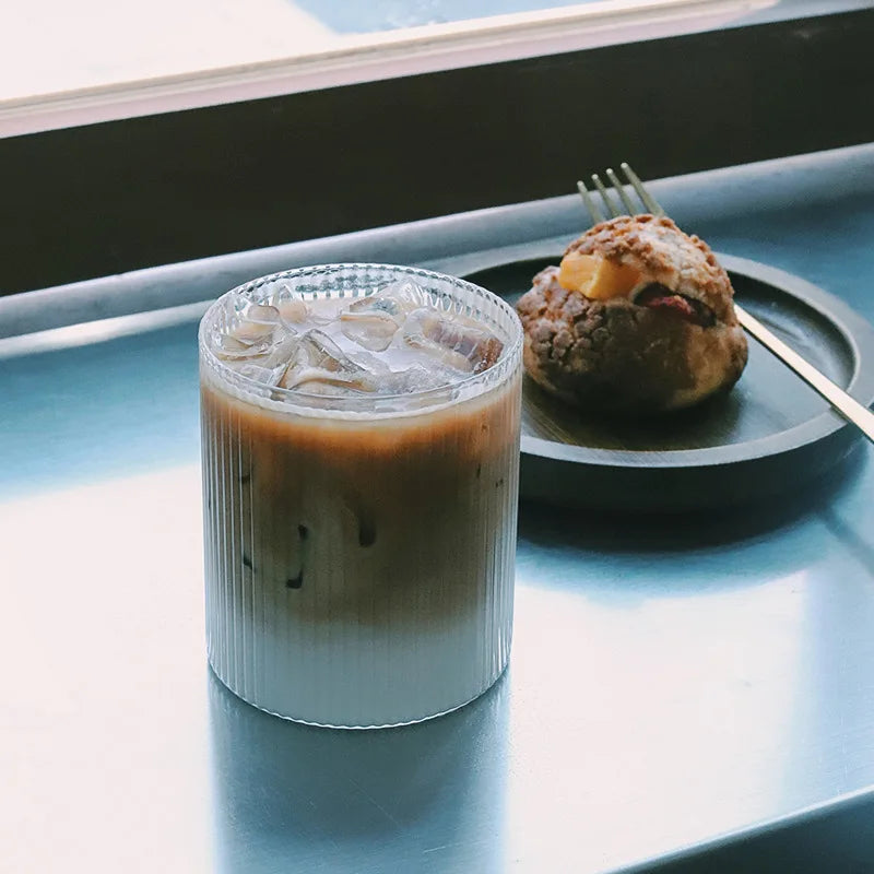 300ML Kaffeetasse Japanische Gestreifte Glas Tasse Transparent Kreativ-Yabubest - Home & More