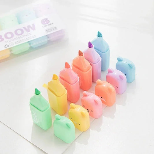 Macaron Farbe Mini Highlighter Stifte – Weiche Spitze für Schule - Büro
