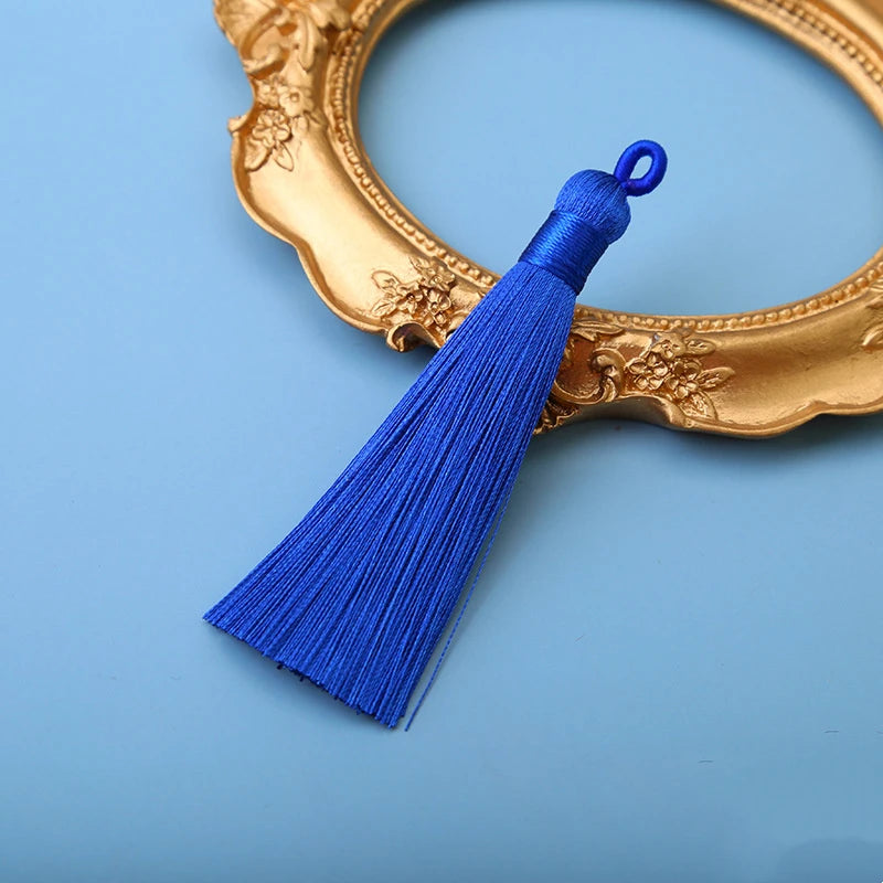 10er Set 8cm Seiden-Quasten zum Basteln für Schmuck - Lesezeichen