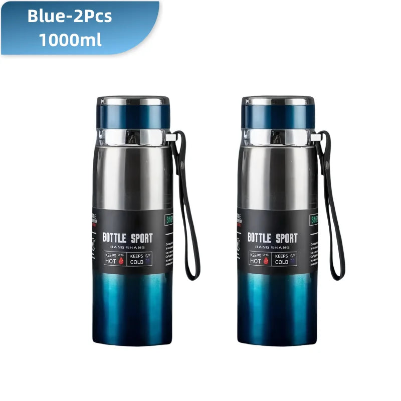 1 l Edelstahl Thermoskanne Isolierflasche für heiße und kalte Getränke