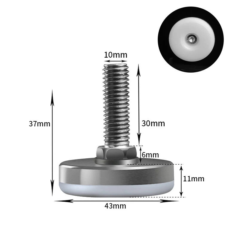 Edelstahl Möbelfüße verstellbar Nylon Nivellierfüße für Möbel stabil