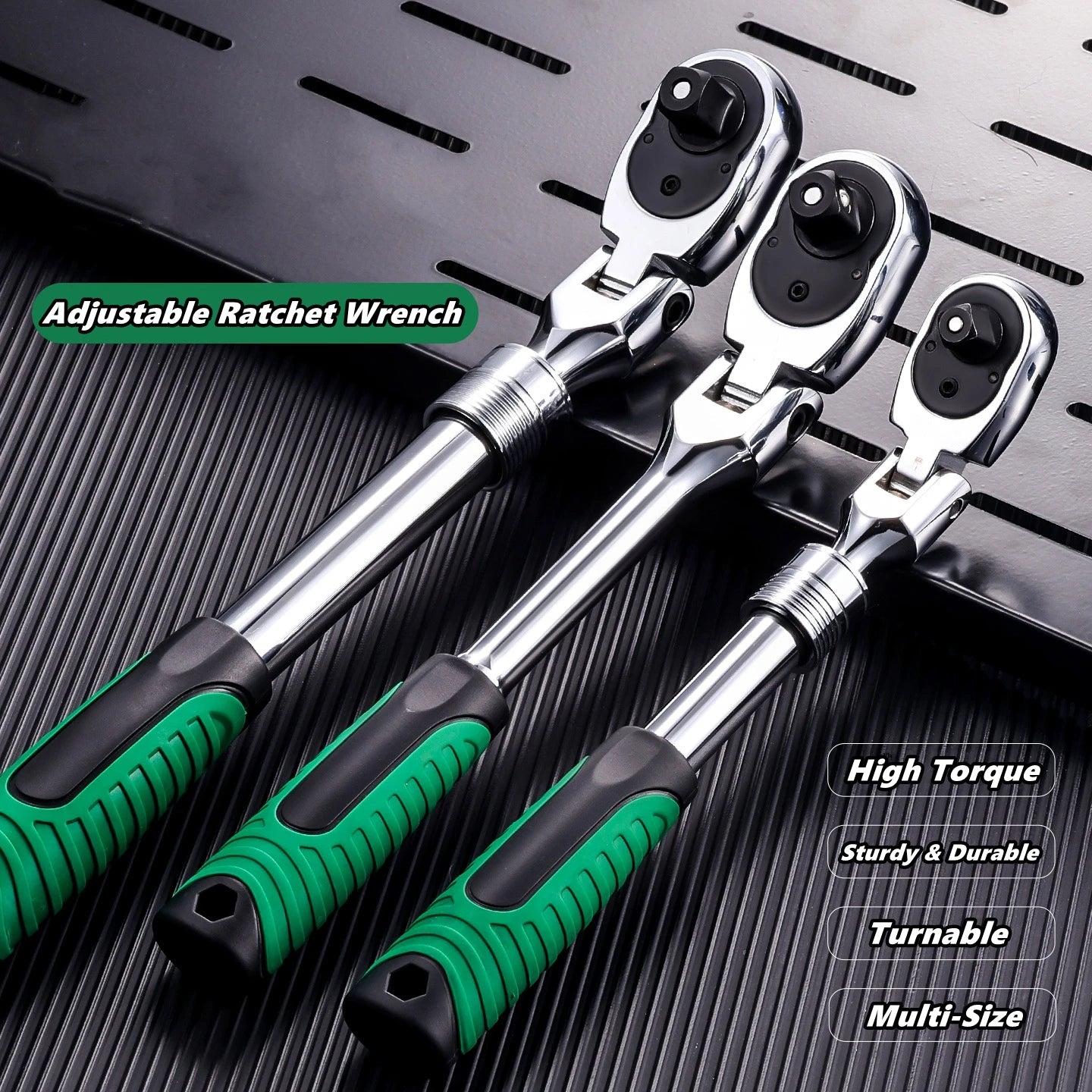 Verstellbarer Ratschenschlüssel 1/4 3/8 1/2 Zoll mit Schnellspanner 72 Zähne