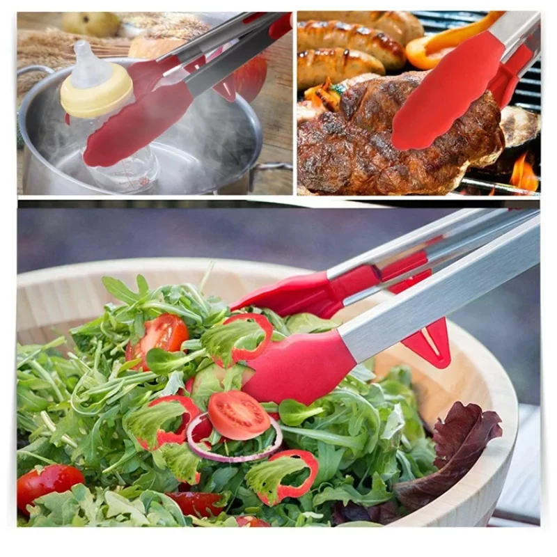 Küchenzange mit Silikonspitze aus Edelstahl 27 und 35 cm