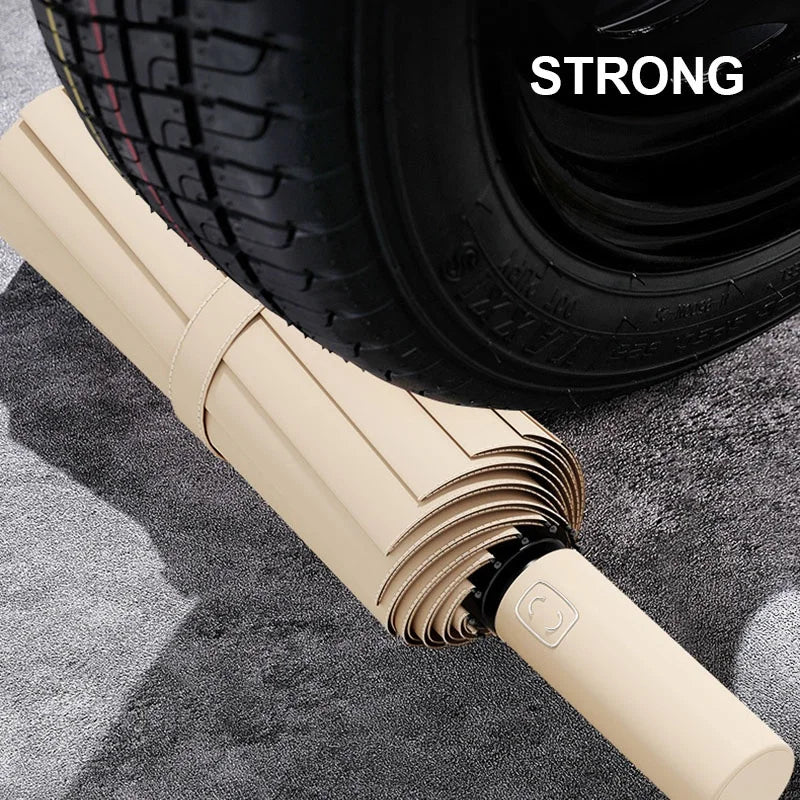 Großer 24-Knochen Automatikschirm UV-Schutz faltbar Regenschirm Erwachsen