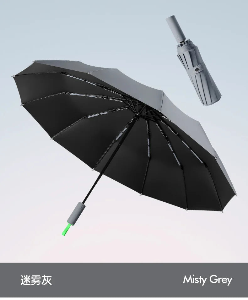 Robuster großer Automatik Regenschirm mit Windschutz und Sonnenschutz