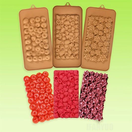 Silikon Schokolade Stöcke Form mit Blumen- und Fruchtmotiven für Backen