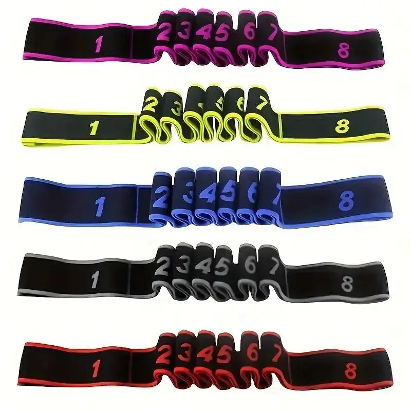 Elastisches Widerstandsband mit 8 Ringen für Pilates und Heimfitness - Yabubest - Home & More