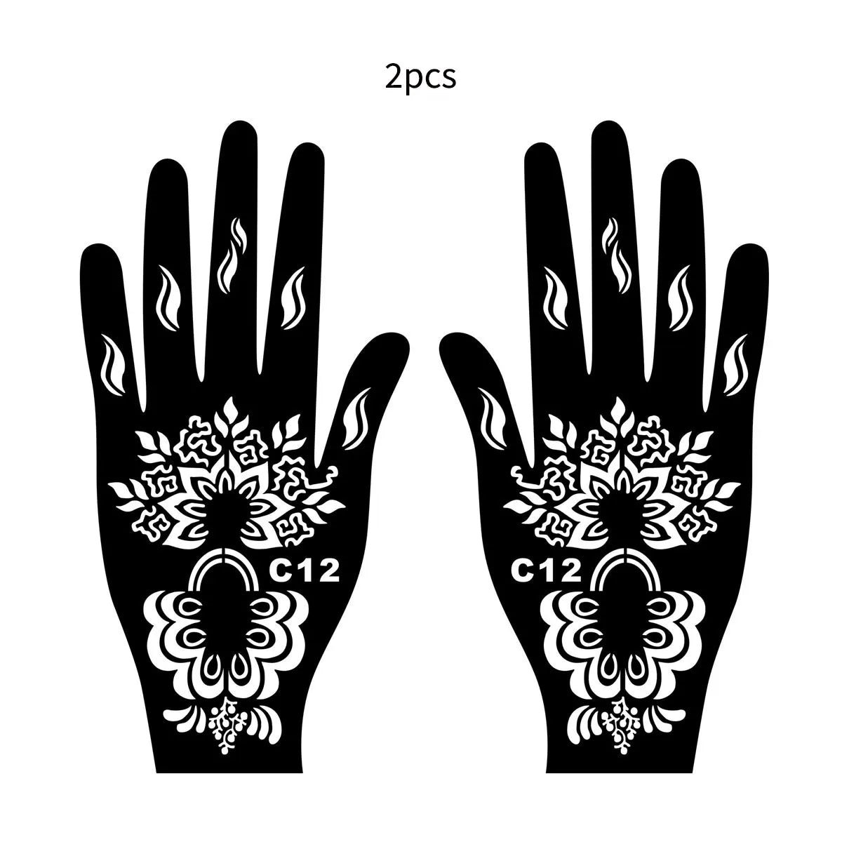 Wiederverwendbare Henna Tattoo Schablonen Blume für Hand und Finger