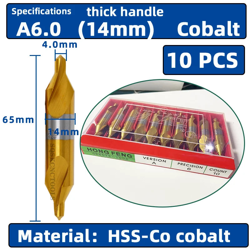 HSS Zentrierbohrer-Set 6-tlg. für präzise Metallbohrungen (1,0-5,0mm)
