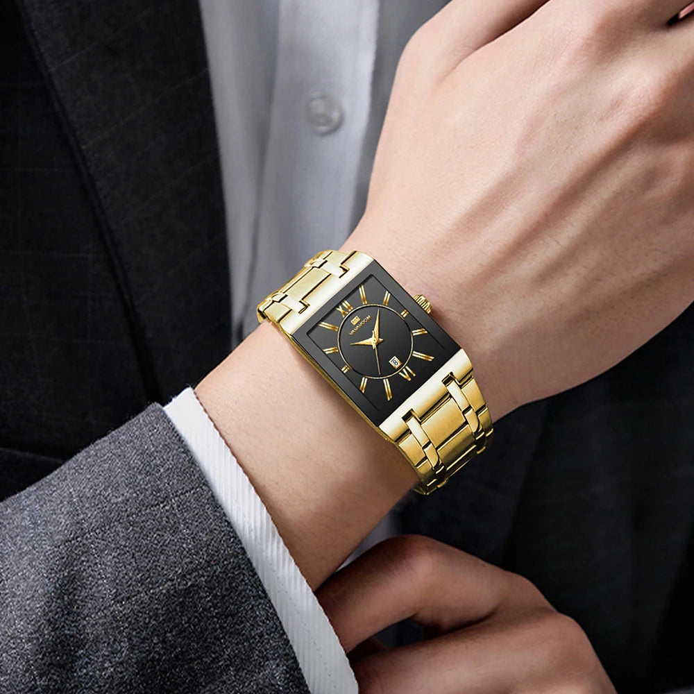 Luxuriöse Herren Armbanduhr Edelstahl Blau Wasserdicht 3BAR